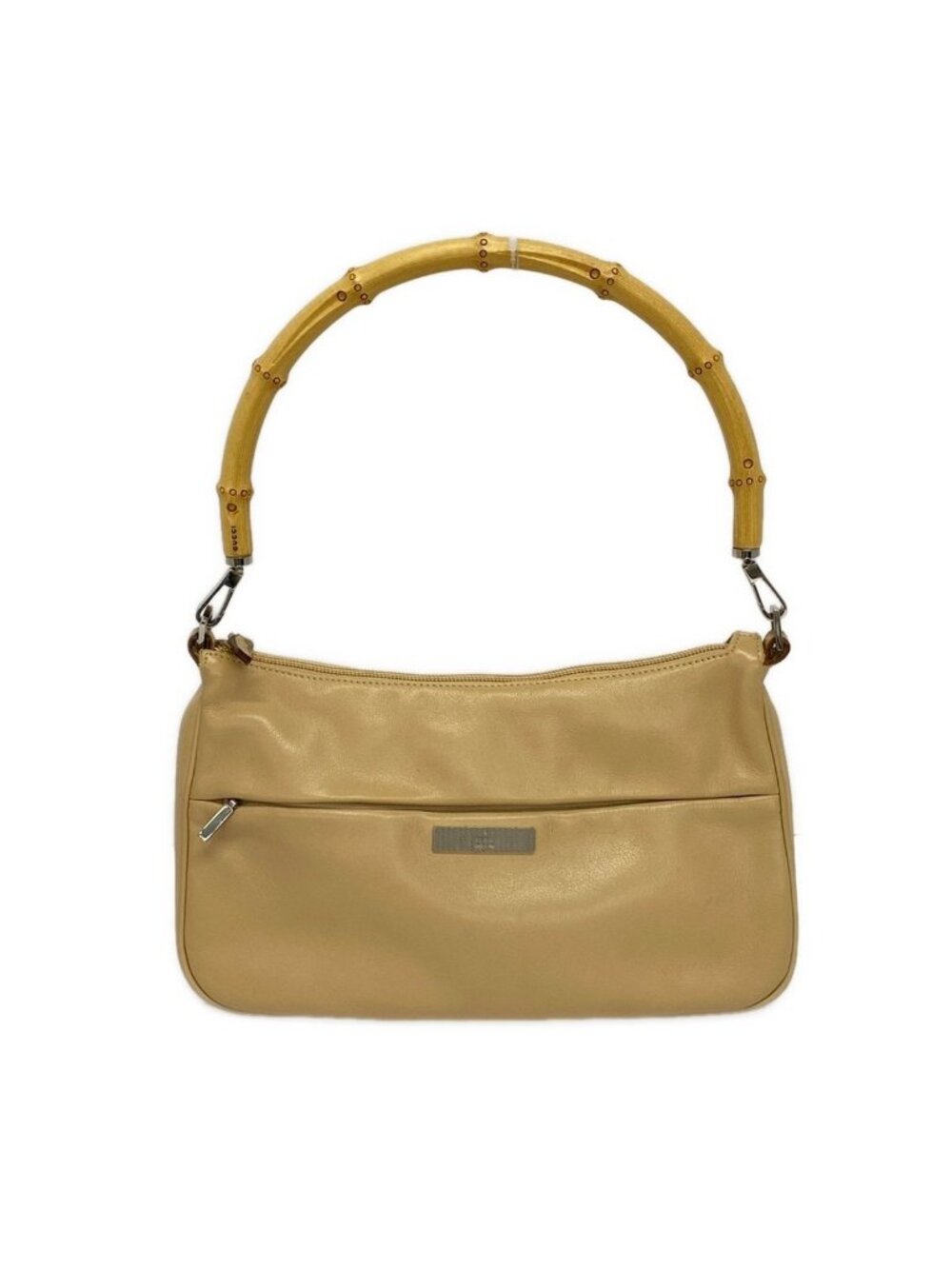 Gucci Handbag Bamboo Beige Light Brown Leather